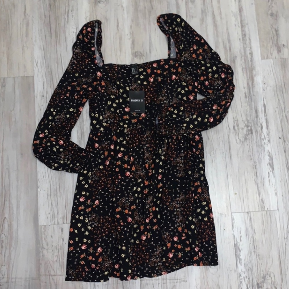 F21 Long Sleeve Floral Dress